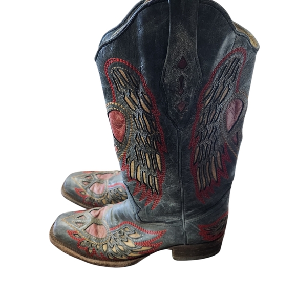 Corral | Shoes | Corral Vintage Black Saddle Wing And Heart Lasercut